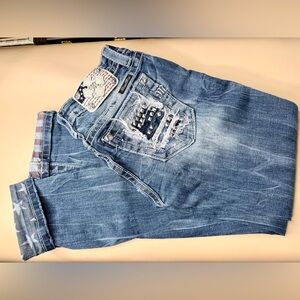 Miss‎ Me Signature Cuffed Skinny Jeans Size 27 x 27  Studded Distressed Mid-Rise